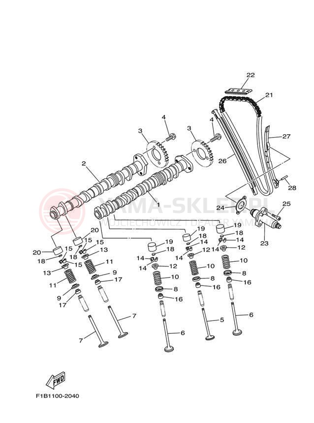 Schemat "zawory" do Yamaha SR230 SRT1000D