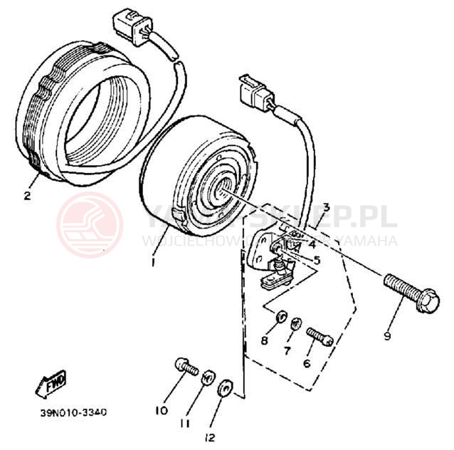 Schemat "prądnica" do Yamaha FJ600NC/FJ600N