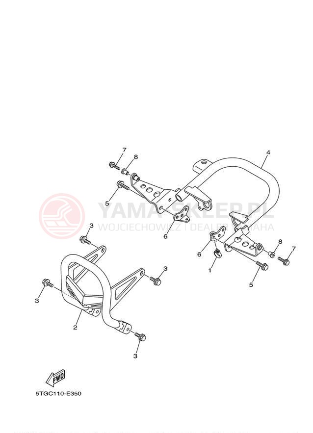 Schemat "osłona / stelaż" do Yamaha YFZ450 YFZ450YL/YFZ450YW