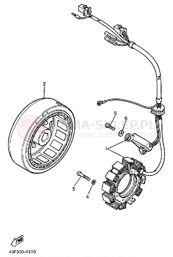 Schemat "prądnica" do Yamaha XT600TC/XT600T