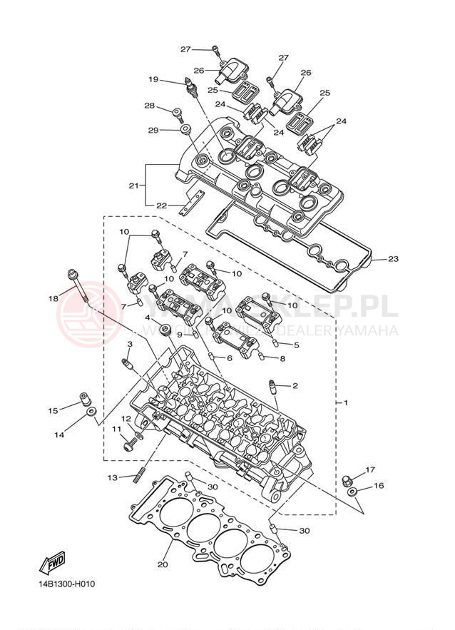Schemat "głowica" do Yamaha YZFR1 LE YZFR1LEZ/YZFR1LEZC