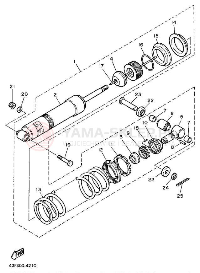 Schemat "zawieszenie tył" do Yamaha XT600S/XT600SC