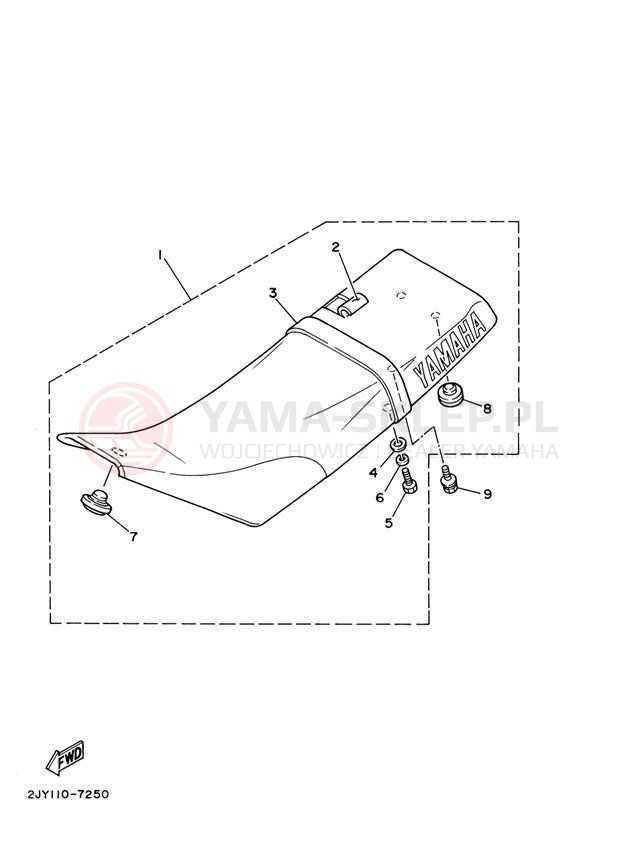 Schemat "siedzenie" do Yamaha TW200 TW200S/TW200SC