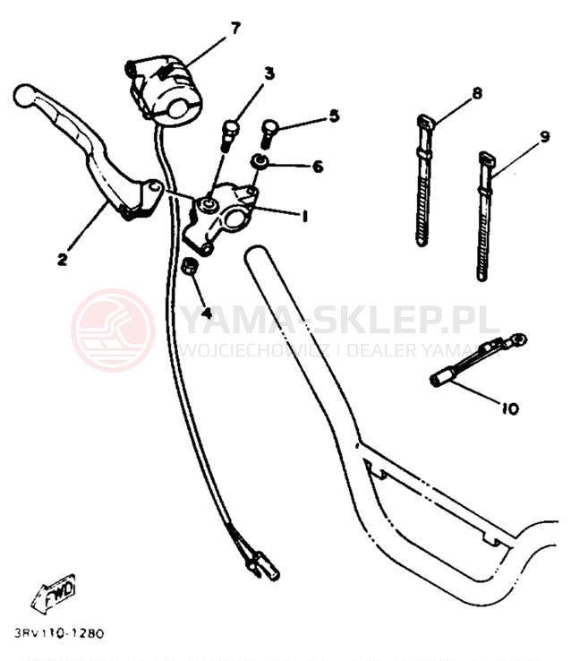 Schemat "Kierownica i osprzęt" do Yamaha Y-ZINGER PW80B