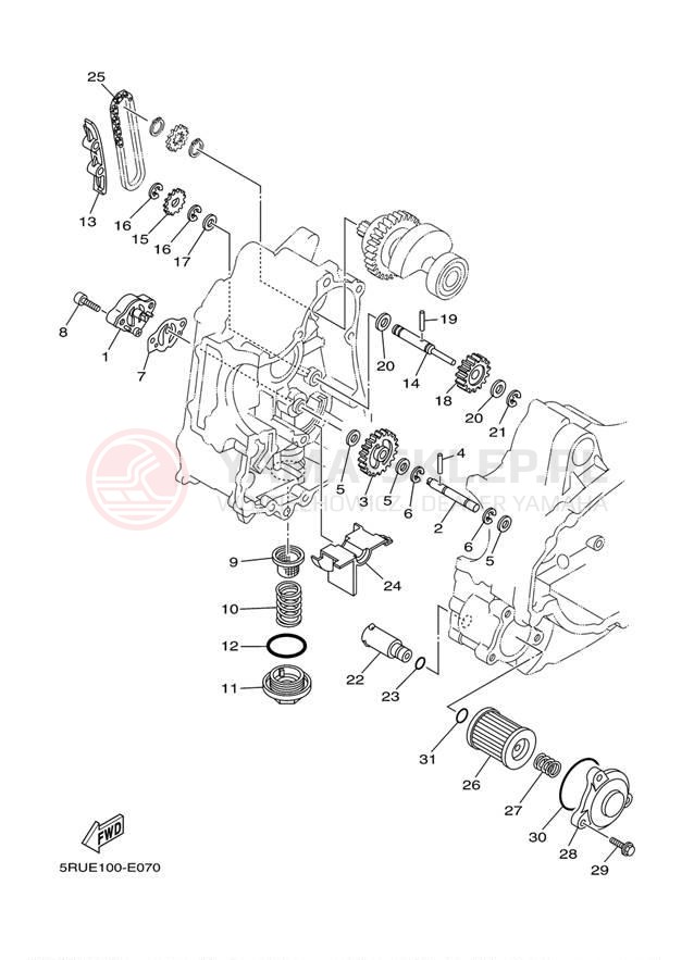 Schemat "Pompa olejowa" do Yamaha MAJESTY YP400XR/YP400XB