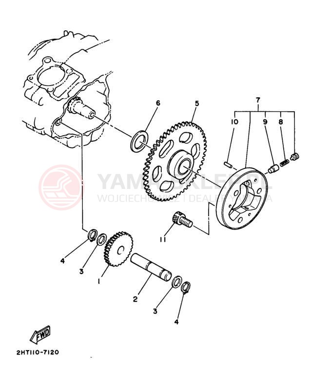Schemat "rozrusznik" do Yamaha TIMBERWOLF 4WD YFB250FWJ