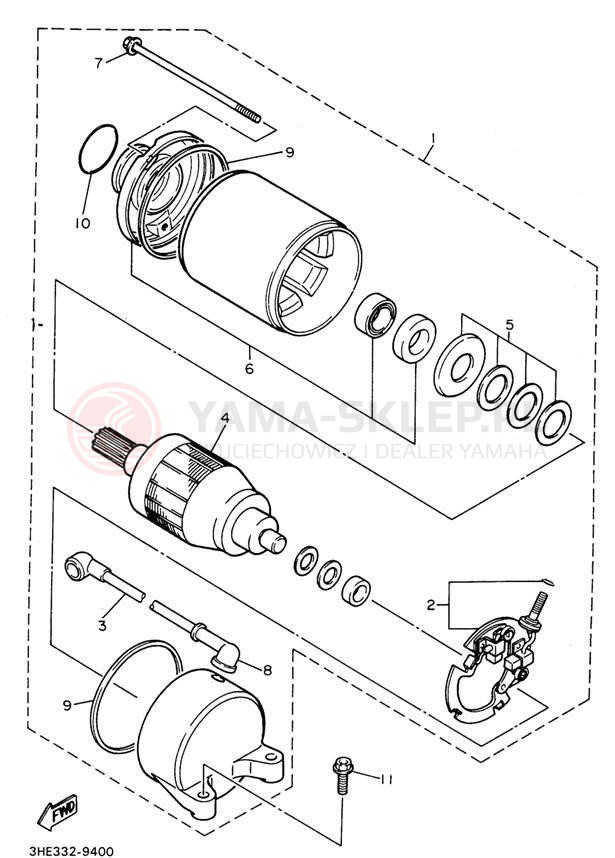 Schemat "rozrusznik" do Yamaha FZR600RHC/FZR600RH