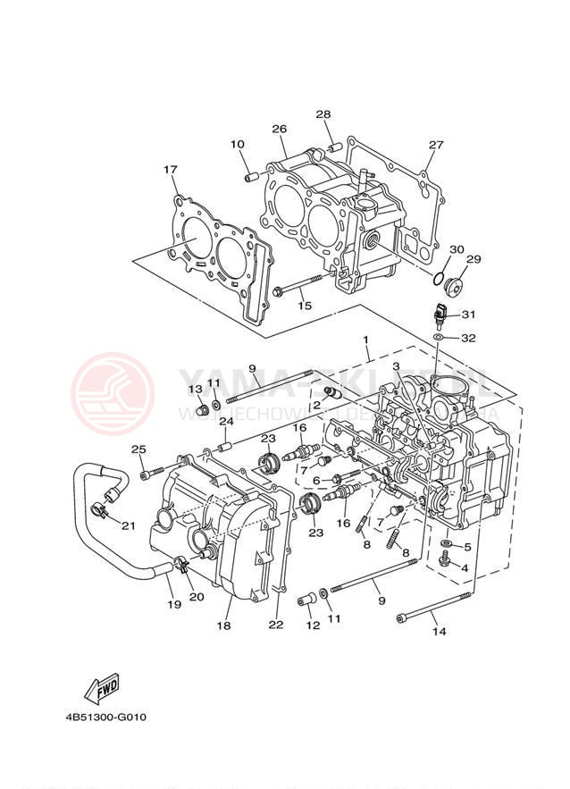 Schemat "cylinder" do Yamaha T MAX XP500YY