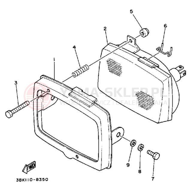 Schemat "Lampa przód" do Yamaha ENDURO DT50W/DT50LC