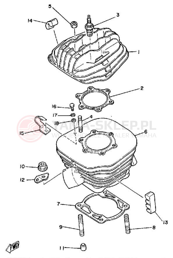Schemat "cylinder" do Yamaha IT250H