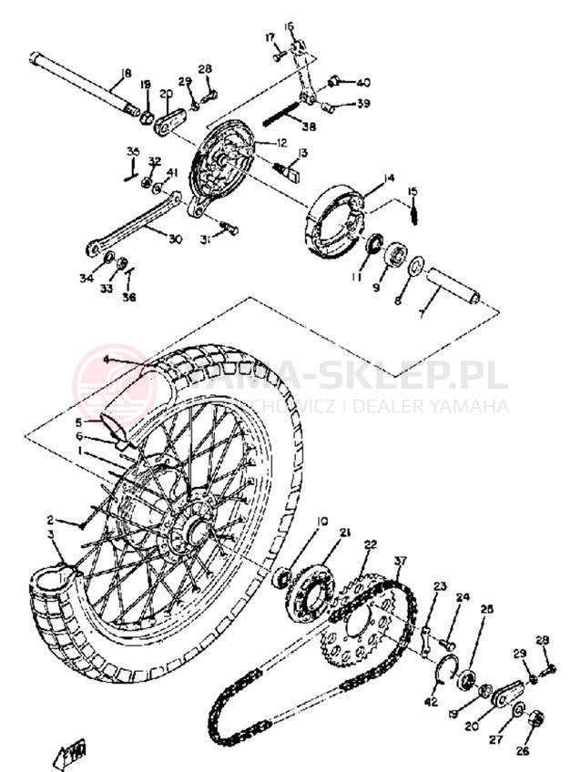Schemat "Koło tył" do Yamaha CT1