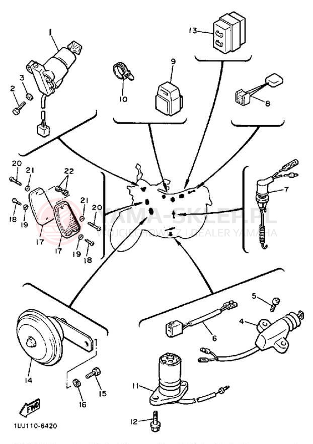 Schemat "układ elektryczny" do Yamaha RADIAN YX600TC/YX600T