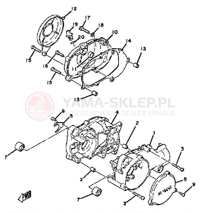 Schemat "Obudowa silnika" do Yamaha YAMAHOPPER QT50S