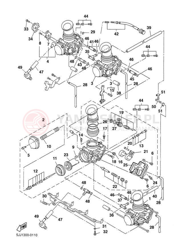 Schemat "Gaźnik" do Yamaha R1 YZFR1M/YZFR1MC