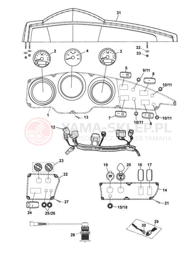 Schemat "układ elektryczny" do Yamaha SX210 LAT1100BM