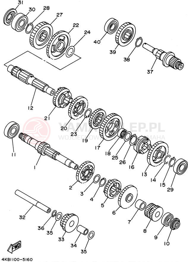 Schemat "Skrzynia biegów " do Yamaha WOLVERINE YFM35FXG_M