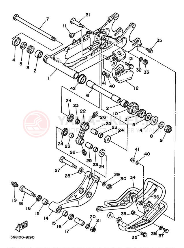 Schemat "wahacz" do Yamaha BANSHEE YFZ350K