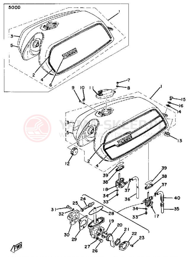 Schemat "zbiornik paliwa" do Yamaha XS500D