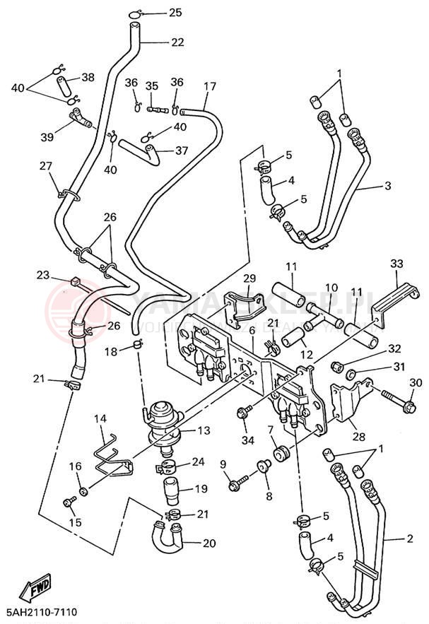 Schemat "System odbioru powietrza" do Yamaha YZF600R YZF600RL/YZF600RLC