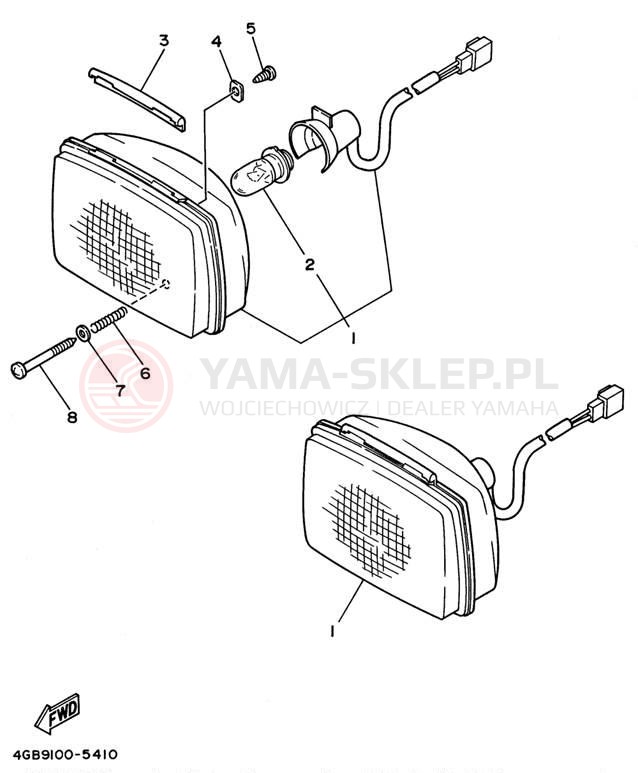 Schemat "Lampa przód" do Yamaha YFB250UH_M/YFB250H_MN