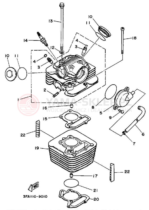 Schemat "głowica" do Yamaha BREEZE YFA1W