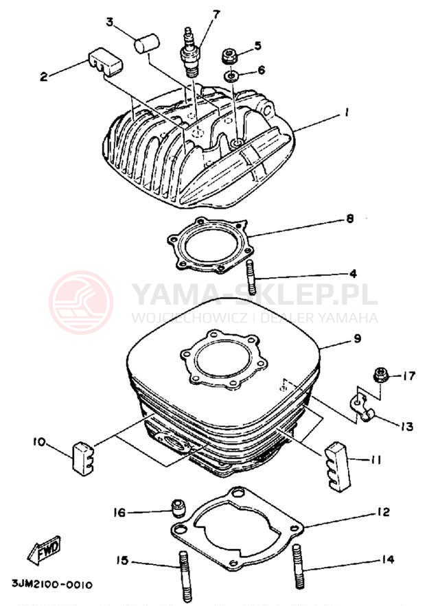Schemat "cylinder" do Yamaha BLASTER YFS200A