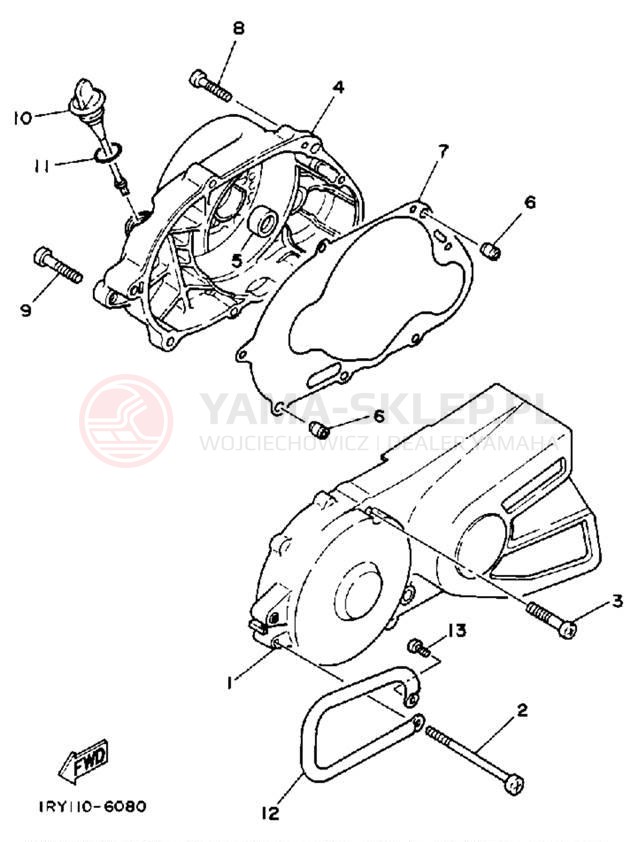 Schemat "Pokrywa silnika" do Yamaha BIG WHEEL BW80T