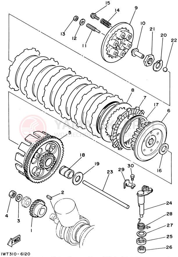 Schemat "sprzęgło" do Yamaha BANSHEE YFZ350P