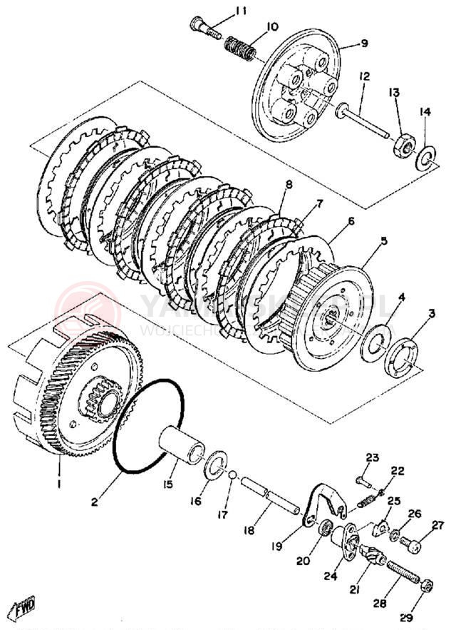 Schemat "sprzęgło" do Yamaha RS100B