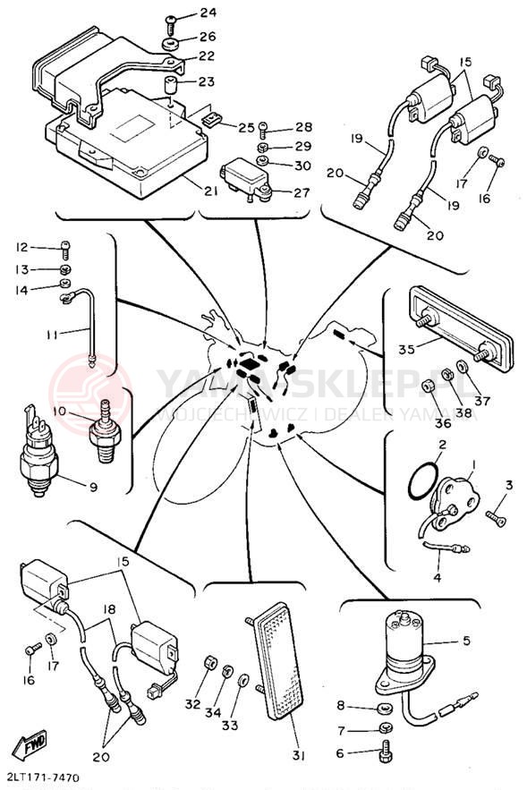 Schemat "układ elektryczny" do Yamaha V-MAX 1200 VMX12FC/VMX12F