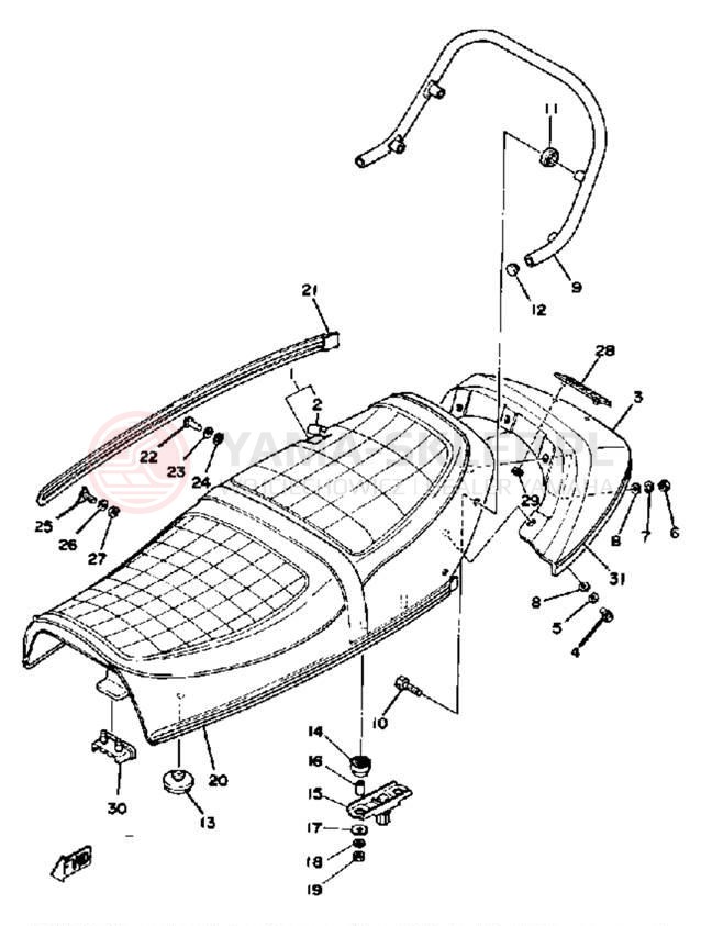 Schemat "siedzenie" do Yamaha XS1100F