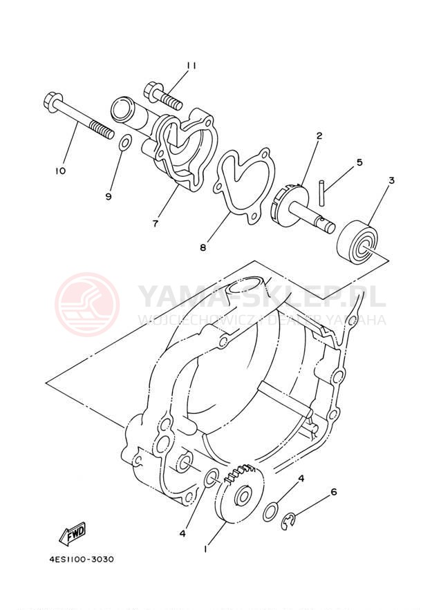Schemat "Pompa wody" do Yamaha YZ80 YZ80M1