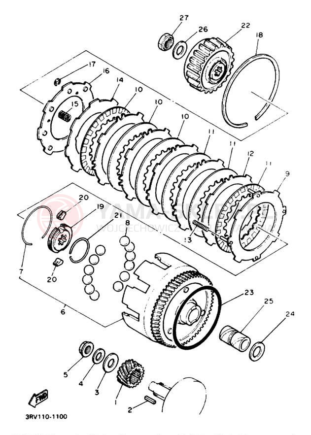 Schemat "sprzęgło" do Yamaha Y-ZINGER PW80E