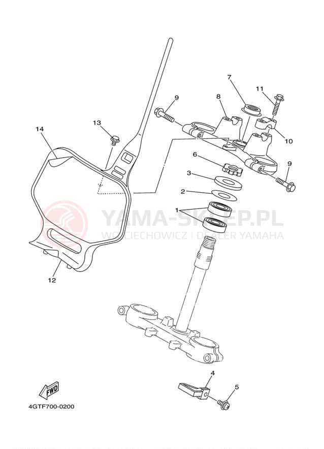 Schemat "Półki zawieszenia" do Yamaha YZ80 YZ80M1