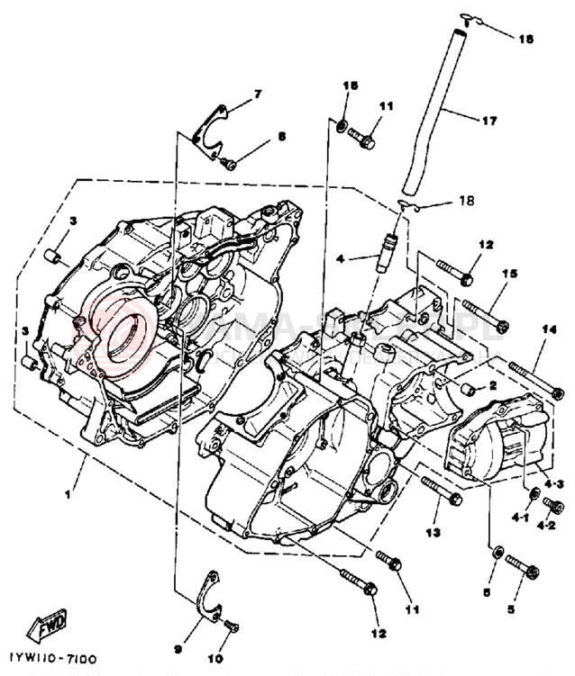 Schemat "Obudowa silnika" do Yamaha YFM350ERT