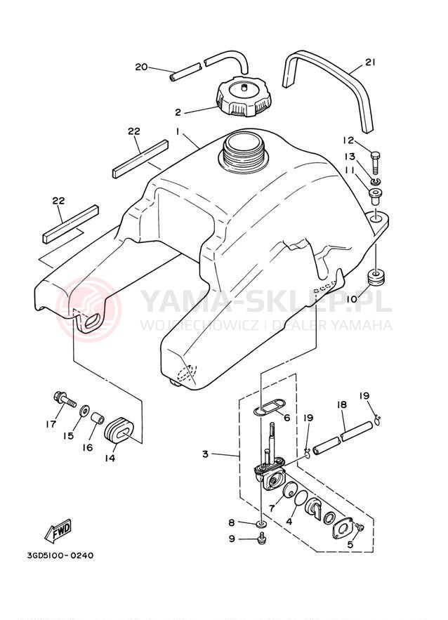 Schemat "zbiornik paliwa" do Yamaha WARRIOR YFM350XNC/YFM350XN