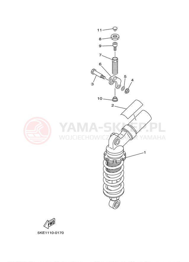 Schemat "zawieszenie tył" do Yamaha TZ250 TZ250M