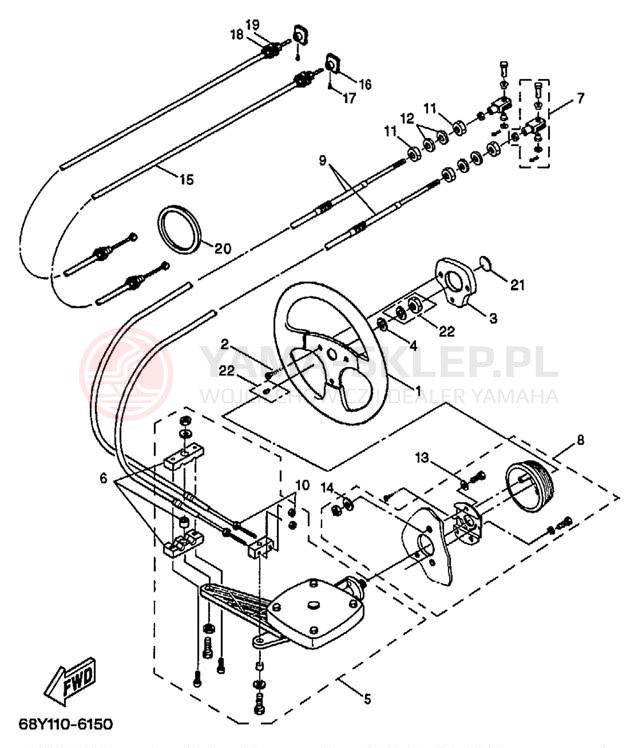 Schemat "Kierownica i osprzęt" do Yamaha XR1800 XRT1200Y
