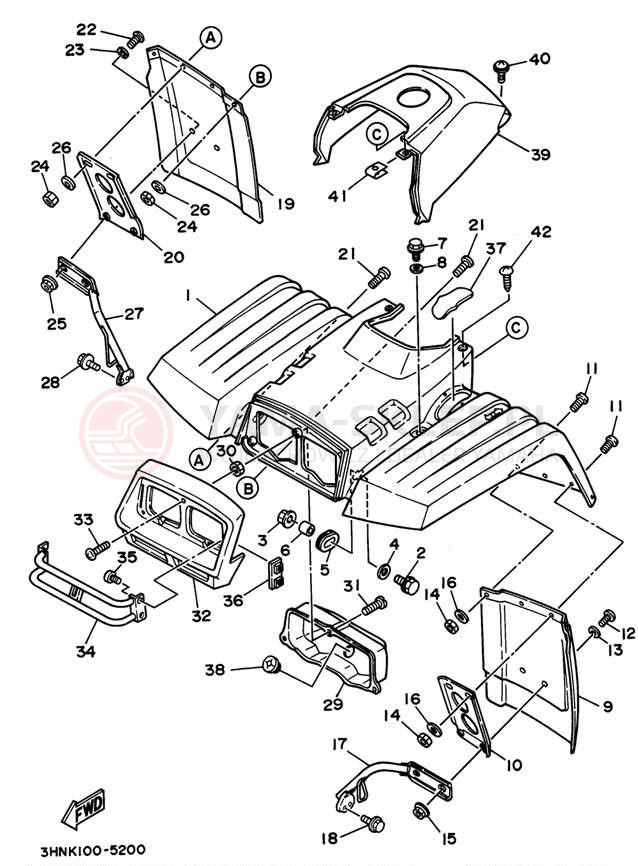 Schemat "Przedni błotnik" do Yamaha BIG BEAR 4WD YFM350FWG