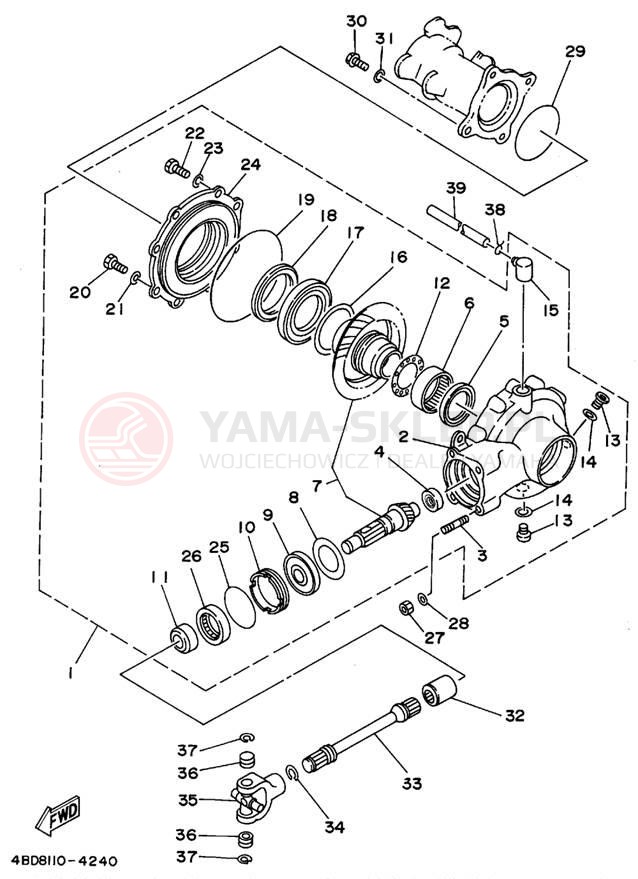 Schemat "Wał napędowy" do Yamaha YFB250FWF