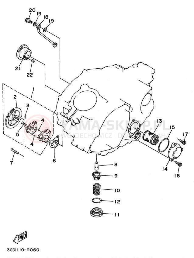 Schemat "Pompa olejowa" do Yamaha WARRIOR YFM350XH