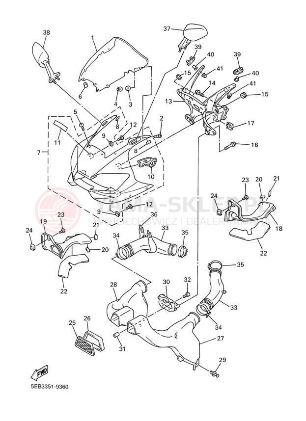 Schemat "elementy nadwozia" do Yamaha R6 YZFR6LC/YZFR6L