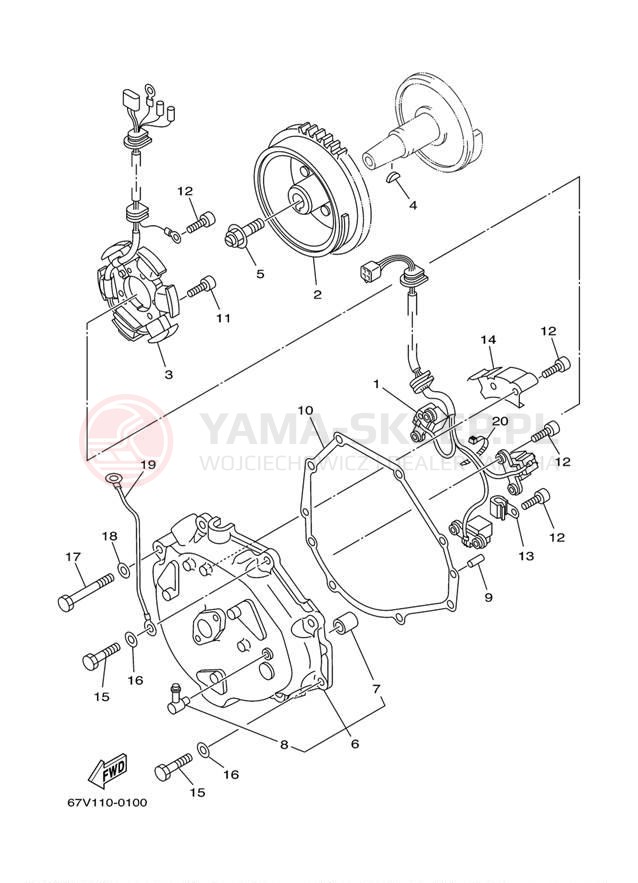 Schemat "prądnica" do Yamaha LS2000 LST1200Z