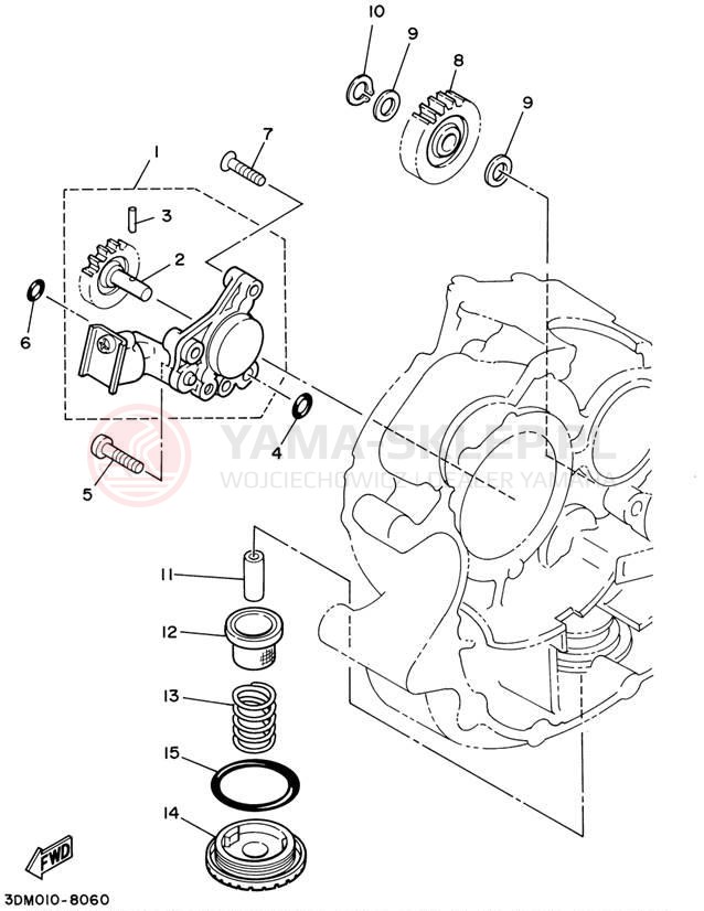Schemat "Pompa olejowa" do Yamaha VIRAGO 250 XV250P/XV250PC