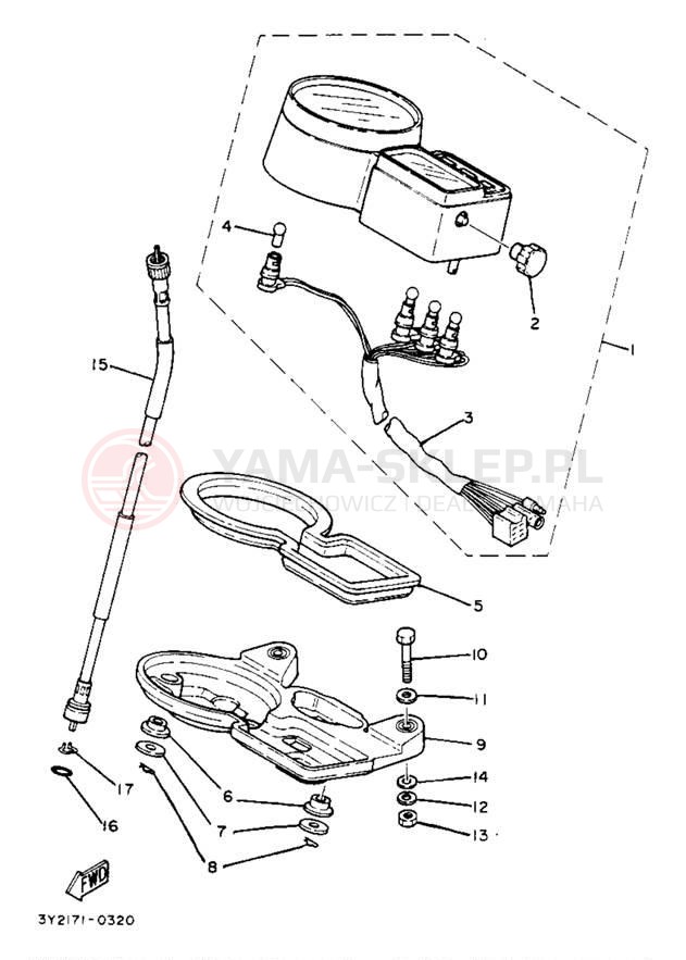 Schemat "licznik" do Yamaha XT250J