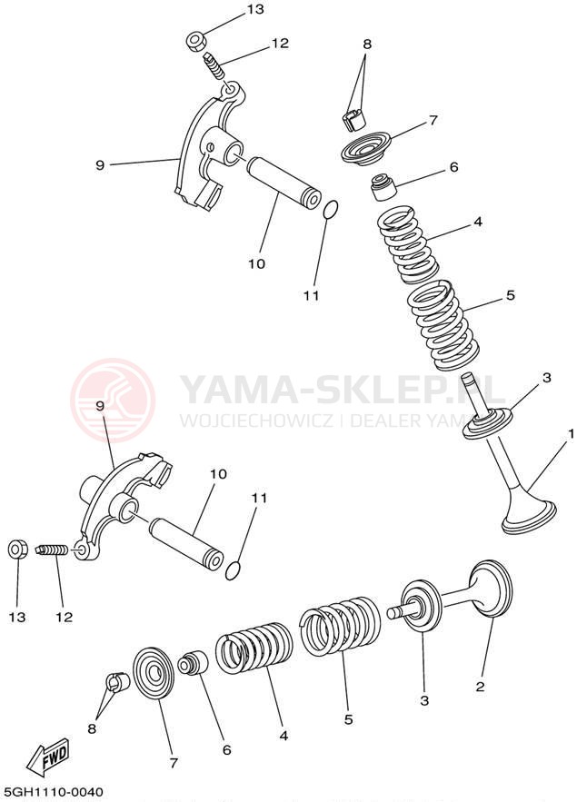 Schemat "zawory" do Yamaha KODIAK 4WD YFM400FAP