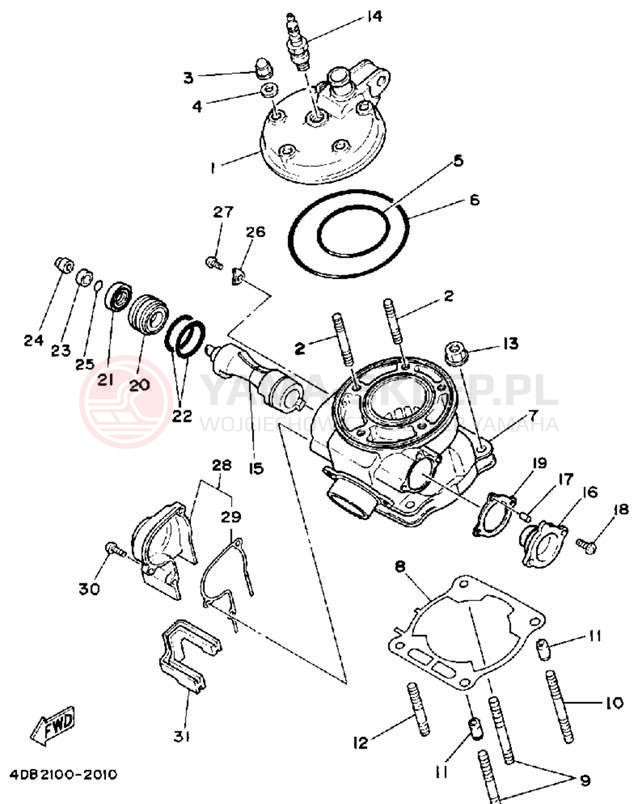 Schemat "głowica" do Yamaha YZ125D1