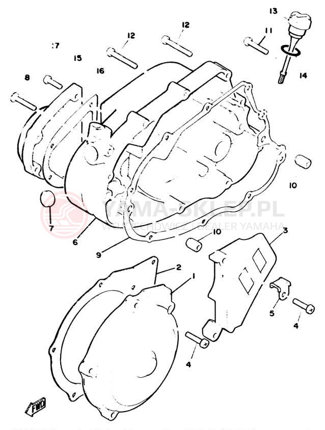 Schemat "Pokrywa silnika" do Yamaha MX175G