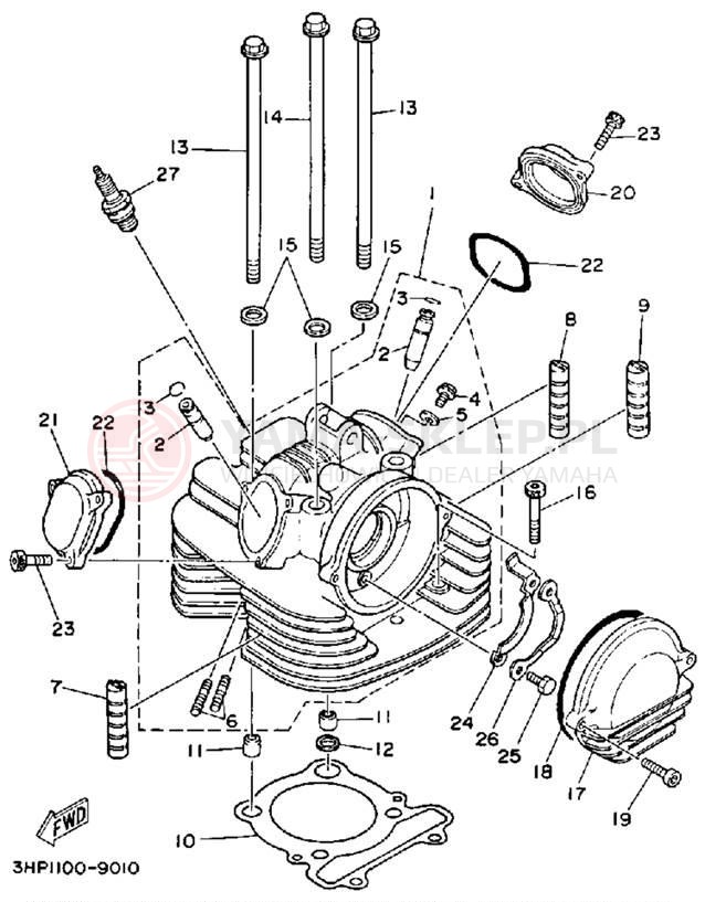 Schemat "głowica" do Yamaha MOTO-4 YFM350ERA