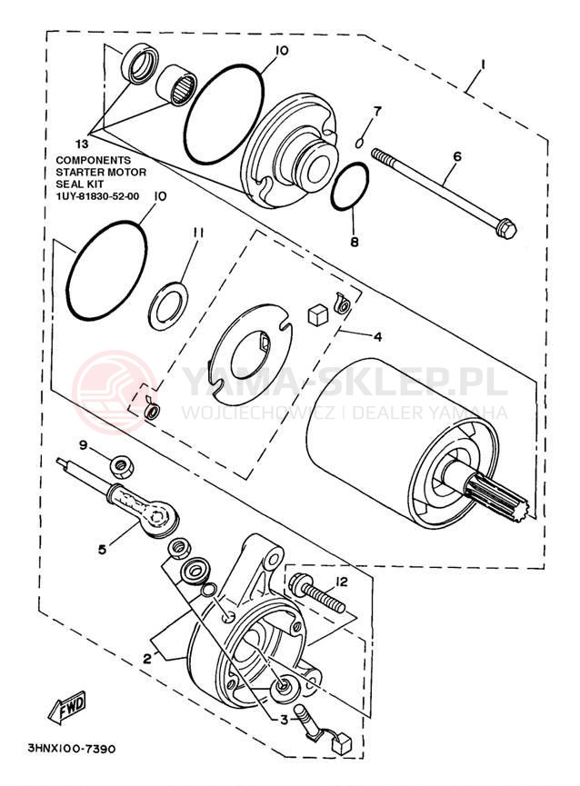 Schemat "rozrusznik" do Yamaha BIG BEAR 2WD YFM350UK